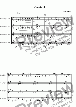 page one of Rockiqui 4 clarinettes