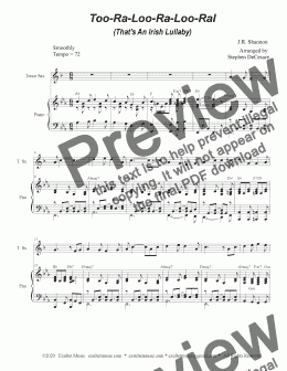 page one of Too-Ra-Loo-Ra-Loo-Ral (That's an Irish Lullaby) (Tenor Saxophone and Piano)