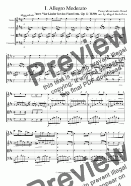 page one of I. Allegro Moderato (from Vier Lieder für das Pianoforte)