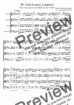 page one of III. Lied (Lenau), Larghetto (from Vier Lieder für das Pianoforte)