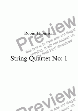 page one of String Quartet No: 1
