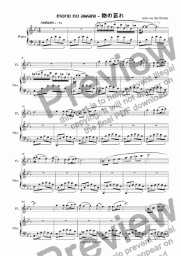 page one of Mono no aware (flute + piano accompaniment)
