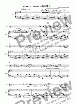 page one of Mono no aware (clarinet in Bb + piano accompaniment)