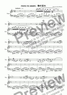 page one of Mono no aware (violin + piano accompaniment)