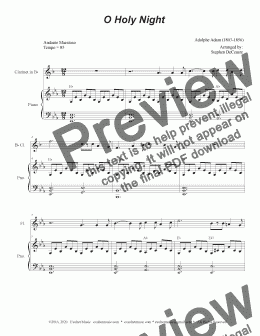 page one of O Holy Night (Duet for Flute and Bb-Clarinet) - Alternate Version)