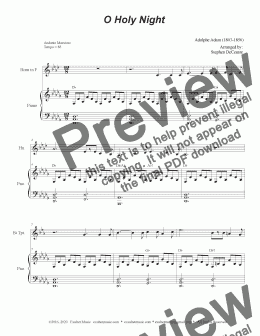 page one of O Holy Night (Duet for Bb-Trumpet and French Horn) - Alternate Version)