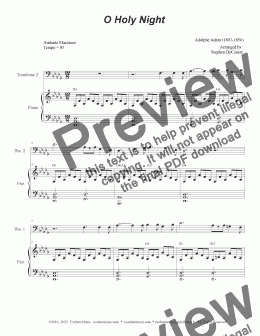 page one of O Holy Night (Trombone Duet) - Alternate Version)