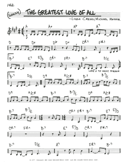 page one of The Greatest Love Of All (Real Book – Melody & Chords)