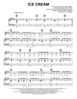 page one of Ice Cream (with Selena Gomez) (Piano, Vocal & Guitar Chords (Right-Hand Melody))