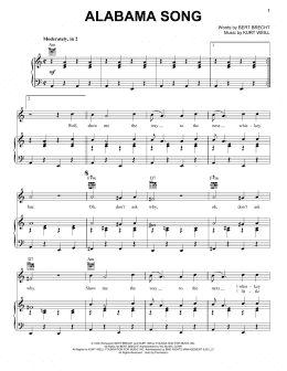 page one of Alabama Song (Piano, Vocal & Guitar Chords (Right-Hand Melody))