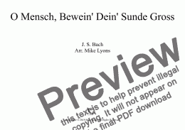 page one of Clarinet Quintet - O Mensch, Bewein' Dein' Sünde Groß