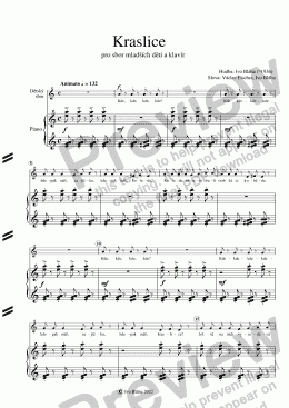 page one of KRASLICE pro sbor mladších dětí a klavír
