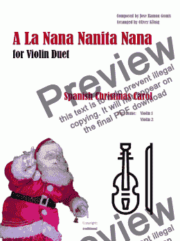 page one of A la Nanita Nana_2 Violin - Stimmen