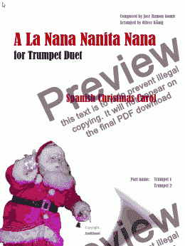 page one of A la Nanita Nana for 2 Trumpets