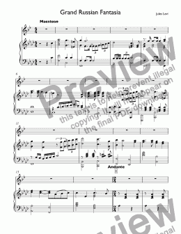 page one of Levy - Grand Russian Fantasia for trumpet Bb & piano