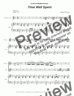 page one of Time Well Spent (Bb-Trumpet and French Horn with Piano)