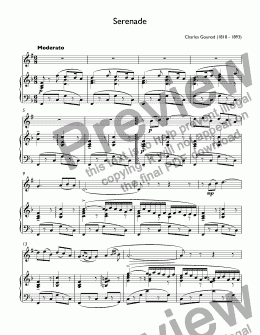 page one of Gounod - Serenade for trumpet Bb & piano