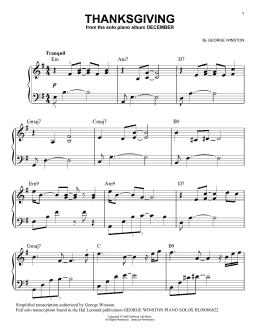 page one of Thanksgiving (Easy Piano)