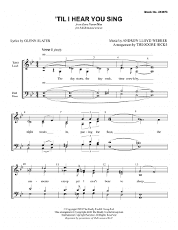 page one of 'Til I Hear You Sing (from Love Never Dies) (arr. Theodore Hicks) (SATB Choir)