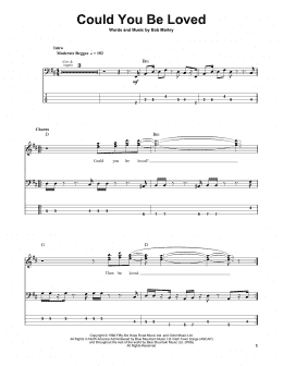 page one of Could You Be Loved (Bass Guitar Tab)