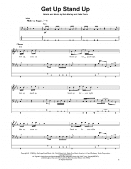 page one of Get Up Stand Up (Bass Guitar Tab)