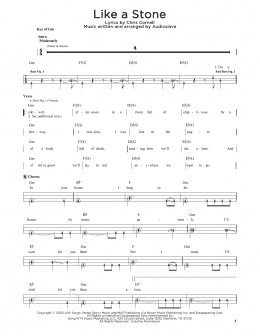 page one of Like A Stone (Easy Bass Tab)