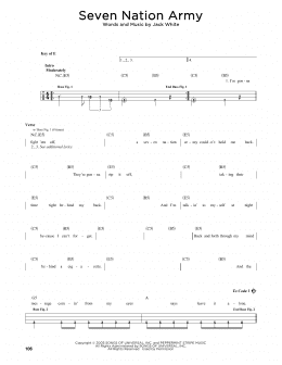 page one of Seven Nation Army (Easy Bass Tab)