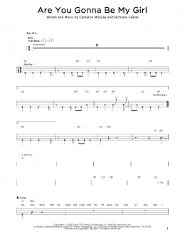 page one of Are You Gonna Be My Girl (Easy Bass Tab)