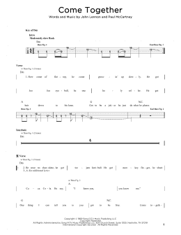 page one of Come Together (Easy Bass Tab)