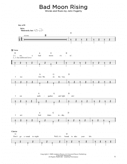 page one of Bad Moon Rising (Easy Bass Tab)