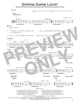 page one of Gimme Some Lovin' (Easy Bass Tab)