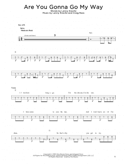 page one of Are You Gonna Go My Way (Easy Bass Tab)