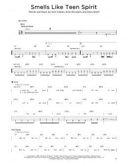 page one of Smells Like Teen Spirit (Easy Bass Tab)