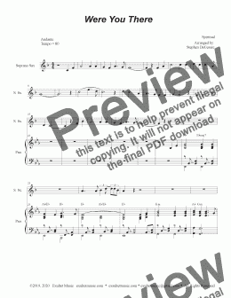 page one of Were You There (Soprano Saxophone and Piano)