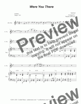 page one of Were You There (Alto Saxophone and Piano)
