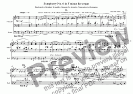 page one of Symphony No. 6 in F minor for organ, Op. 73 - II. Adagio