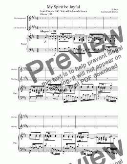 page one of My Spirit be Joyful for Two Alto Saxophones and Piano