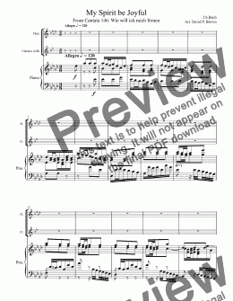 page one of My Spirit be Joyful for Flute, Clarinet and Piano