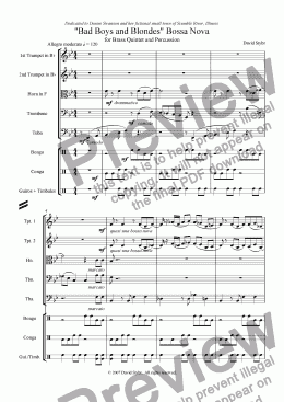 page one of "Bad Boys and Blondes" Bossa Nova