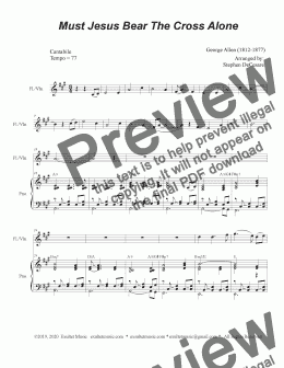 page one of Must Jesus Bear The Cross Alone (Flute or Violin solo and Piano)