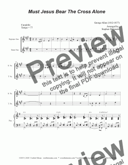 page one of Must Jesus Bear The Cross Alone (Duet for Soprano and Tenor Saxophone)