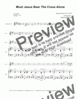 page one of Must Jesus Bear The Cross Alone (Soprano Saxophone and Piano)