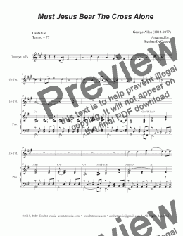 page one of Must Jesus Bear The Cross Alone (Bb-Trumpet solo and Piano)