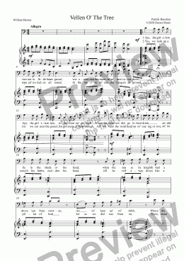 page one of Vellen O' The Tree for Baritone and Piano