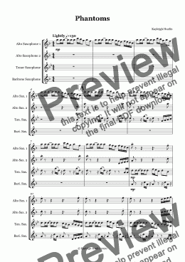 page one of Phantoms (AATB saxophone quartet)