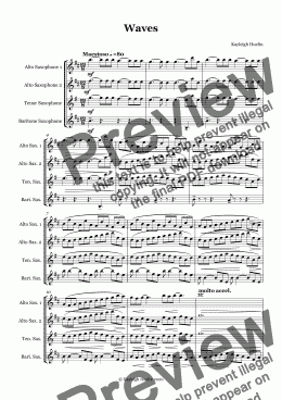 page one of Waves (AATB saxophone quartet)