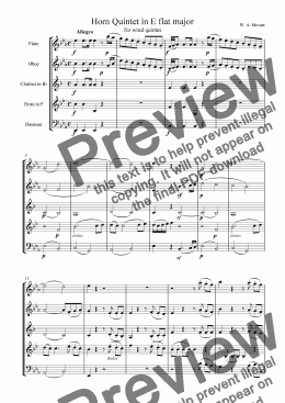 page one of Horn Quintet