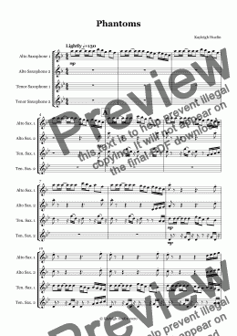 page one of Phantoms (AATT saxophone quartet)