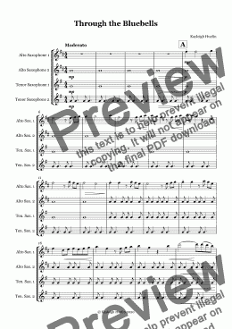 page one of Through the Bluebells (AATT saxophone quartet)