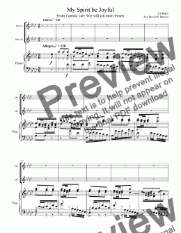 page one of My Spirit be Joyful for Two Oboes and Piano